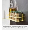 image:imageYAMAZAKI Home Plate Magnetic Spice Storage Rack Organizer for Fridge  SteelYellow