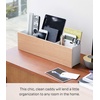 image:imageYAMAZAKI Home Rin Desk Organizer  Tv Remote Control And Pen Holder  Small  Steel  WoodAsh