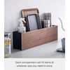 image:imageYAMAZAKI Home Rin Desk Organizer  Tv Remote Control And Pen Holder  Small  Steel  WoodWalnut