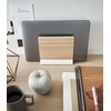 image:imageYAMAZAKI Home Rin Portable Laptop Holder Stand for Desk in Bedroom Or Office Wooden Storage Station  Steel  WoodWalnut