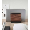 image:imageYAMAZAKI Home Rin Portable Laptop Holder Stand for Desk in Bedroom Or Office Wooden Storage Station  Steel  Woodbrown french toast 191012tcx