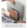 image:imageYAMAZAKI Home Rin Portable Laptop Holder Stand for Desk in Bedroom Or Office Wooden Storage Station  Steel  Woodbrown french toast 191012tcx