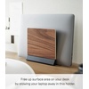 image:imageYAMAZAKI Home Rin Portable Laptop Holder Stand for Desk in Bedroom Or Office Wooden Storage Station  Steel  Woodbrown french toast 191012tcx