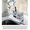 image:imageYAMAZAKI Home SelfDraining Sponge and Soap Bottle Sink Organizer White  Kitchen sink organizer metal holder keeps countertops tidy A smart fit for modern homes Adds practical everyday storageWhite