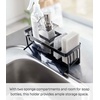 image:imageYAMAZAKI Home SelfDraining Sponge and Soap Bottle Sink Organizer White  Kitchen sink organizer metal holder keeps countertops tidy A smart fit for modern homes Adds practical everyday storageBlack