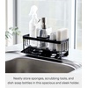 image:imageYAMAZAKI Home SelfDraining Sponge and Soap Bottle Sink Organizer White  Kitchen sink organizer metal holder keeps countertops tidy A smart fit for modern homes Adds practical everyday storageBlack