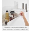 image:imageYAMAZAKI Home Spice Rack 2Tiers with Sliding Drawer Slim Steel White  Twotier seasoning and condiments spice rack with storage drawer Convenient kitchen food storage container for a tidyWhite