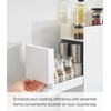 image:imageYAMAZAKI Home Spice Rack 2Tiers with Sliding Drawer Slim Steel White  Twotier seasoning and condiments spice rack with storage drawer Convenient kitchen food storage container for a tidyWhite