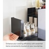 image:imageYAMAZAKI Home Spice Rack 2Tiers with Sliding Drawer Slim Steel White  Twotier seasoning and condiments spice rack with storage drawer Convenient kitchen food storage container for a tidyBlack
