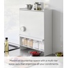 image:imageYAMAZAKI Home Spice Rack Large MultiTier with Door Metal Shelves White  Large kitchen seasoning and condiments spice rack features a concealable design with a door A smart fit for modern homesWhite