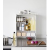 image:imageYAMAZAKI Home Spice Rack Large MultiTier with Door Metal Shelves White  Large kitchen seasoning and condiments spice rack features a concealable design with a door A smart fit for modern homesWhite