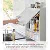 image:imageYAMAZAKI Home Spice Rack Large MultiTier with Door Metal Shelves White  Large kitchen seasoning and condiments spice rack features a concealable design with a door A smart fit for modern homesWhite