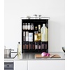 image:imageYAMAZAKI Home Spice Rack Large MultiTier with Door Metal Shelves White  Large kitchen seasoning and condiments spice rack features a concealable design with a door A smart fit for modern homesBlack