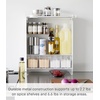 image:imageYAMAZAKI Home Spice Rack Large MultiTier with Door Metal Shelves White  Large kitchen seasoning and condiments spice rack features a concealable design with a door A smart fit for modern homesWhite