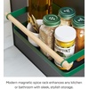 image:imageYAMAZAKI Home Strategist Magnetic Spice Storage Rack Organizer For Fridge  Steel  WoodForest Green