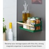 image:imageYAMAZAKI Home Strategist Magnetic Spice Storage Rack Organizer For Fridge  Steel  WoodForest Green