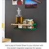 image:imageYAMAZAKI Home Strategist Magnetic Spice Storage Rack Organizer For Fridge  Steel  WoodForest Green