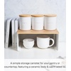 image:imageYAMAZAKI Home Tosca Ceramic Canister  Dry Food Kitchen Storage Container Organizer  Sugar  1525 Oz 450 MlSalt