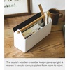 image:imageYAMAZAKI Home Tosca Desk Organizer  Stationary Holder For Office amp School Supplies  Caddy  Steel  WoodModern