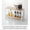 image:imageYAMAZAKI Home Tosca Kitchen Rack  Counter Storage Shelf Organizer  Steel  WoodWhite