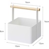 image:imageYAMAZAKI Home Tosca Storage Basket  Wood Handle Organizer  Large  Steel  Wood  Multipurpose storage basket with a functional wood handle organizer Durable steel construction helps declutter small itemsWhite