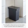 image:imageYAMAZAKI Home Tower 65 Gallon Rolling Trash Can Dual Compartment Kitchen Odor Free Garbage Can Recycling Bin with Handles  Polypropylene  66 Gallons 25 LitersBlack