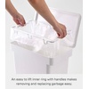 image:imageYAMAZAKI Home Tower 65 Gallon Rolling Trash Can Dual Compartment Kitchen Odor Free Garbage Can Recycling Bin with Handles  Polypropylene  66 Gallons 25 LitersWhite