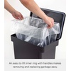 image:imageYAMAZAKI Home Tower 65 Gallon Rolling Trash Can Dual Compartment Kitchen Odor Free Garbage Can Recycling Bin with Handles  Polypropylene  66 Gallons 25 LitersBlack