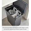 image:imageYAMAZAKI Home Tower 65 Gallon Rolling Trash Can Dual Compartment Kitchen Odor Free Garbage Can Recycling Bin with Handles  Polypropylene  66 Gallons 25 LitersBlack