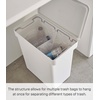 image:imageYAMAZAKI Home Tower 65 Gallon Rolling Trash Can Dual Compartment Kitchen Odor Free Garbage Can Recycling Bin with Handles  Polypropylene  66 Gallons 25 LitersWhite