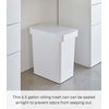 image:imageYAMAZAKI Home Tower 65 Gallon Rolling Trash Can Dual Compartment Kitchen Odor Free Garbage Can Recycling Bin with Handles  Polypropylene  66 Gallons 25 LitersWhite