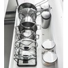 image:imageYAMAZAKI Home Tower Adjustable Lid amp Pan Organizer  Kitchen Drawer Storage Shelf Rack  Adjustable kitchen drawer storage shelf rack organizes pot lids and pans Built for daily use Keeps essentials organizedBlack
