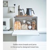 image:imageYAMAZAKI Home Tower Bread Box Keeper Holder Container Metal Bread Holder Saver Slim Space Saving Counter Storage  Horizontal  Steel  Sleek metal bread holder and saver container Slim spacesaving design fits countertops Adds practical everyday storageWhite