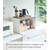 image:imageYAMAZAKI Home Tower Bread Box Keeper Holder Container Metal Bread Holder Saver Slim Space Saving Counter Storage  Horizontal  Steel  Sleek metal bread holder and saver container Slim spacesaving design fits countertops Adds practical everyday storageWhite