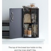 image:imageYAMAZAKI Home Tower Bread Box Keeper Holder Container Metal Bread Holder Saver Slim Space Saving Counter Storage  Horizontal  Steel  Sleek metal bread holder and saver container Slim spacesaving design fits countertops Adds practical everyday storageBlack