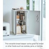 image:imageYAMAZAKI Home Tower Bread Box Keeper Holder Container Metal Bread Holder Saver Slim Space Saving Counter Storage  Horizontal  Steel  Sleek metal bread holder and saver container Slim spacesaving design fits countertops Adds practical everyday storageWhite