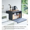 image:imageYAMAZAKI Home Tower Bread Box Keeper Holder Container Metal Bread Holder Saver Slim Space Saving Counter Storage  Horizontal  Steel  Sleek metal bread holder and saver container Slim spacesaving design fits countertops Adds practical everyday storageBlack
