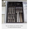 image:imageYAMAZAKI Home Tower Cutlery Drawer Organizer  Kitchen Silverware Utensil Storage Tray  Expandable I  Abs PlasticBlack