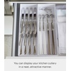 image:imageYAMAZAKI Home Tower Cutlery Drawer Organizer  Kitchen Silverware Utensil Storage Tray  Expandable I  Abs PlasticWhite