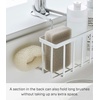 image:imageYAMAZAKI Home Tower FaucetHanging Sponge Caddy Kitchen Sink Dish Soap Bottle Brush Scrubber Organizer Holder Metal with Silicone Protection  SteelWhite