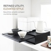 image:imageYAMAZAKI Home Tower Kitchen Countertop Organizer Appliance Stand with Drawer and PullOut Shelf  Steel Microwave Stand with Drawer Modern Countertop Shelf Organizer White SpaceSaving DesignBlack