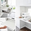 image:imageYAMAZAKI Home Tower Kitchen Countertop Organizer Appliance Stand with Drawer and PullOut Shelf  Steel Microwave Stand with Drawer Modern Countertop Shelf Organizer White SpaceSaving DesignWhite