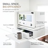 image:imageYAMAZAKI Home Tower Kitchen Countertop Organizer Appliance Stand with Drawer and PullOut Shelf  Steel Microwave Stand with Drawer Modern Countertop Shelf Organizer White SpaceSaving DesignWhite