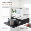 image:imageYAMAZAKI Home Tower Kitchen Countertop Organizer Appliance Stand with Drawer and PullOut Shelf  Steel Microwave Stand with Drawer Modern Countertop Shelf Organizer White SpaceSaving DesignBlack