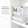image:imageYAMAZAKI Home Tower Kitchen Countertop Organizer Appliance Stand with Drawer and PullOut Shelf  Steel Microwave Stand with Drawer Modern Countertop Shelf Organizer White SpaceSaving DesignWhite