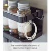 image:imageYAMAZAKI Home Tower Magnetic Kitchen Spice Rack Organizer Shelf With EasyGrip Rotating Adjustable Clips Floating Rack With Strong Hooks  Steel