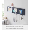 image:imageYAMAZAKI Home Tower Magnetic Wall Panel Small Metal Sheet with Hooks and Shelf Storage Organizer for Kitchen Or Entryway  SteelBlack