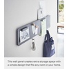 image:imageYAMAZAKI Home Tower Magnetic Wall Panel Small Metal Sheet with Hooks and Shelf Storage Organizer for Kitchen Or Entryway  SteelBlack