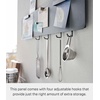 image:imageYAMAZAKI Home Tower Magnetic Wall Panel Small Metal Sheet with Hooks and Shelf Storage Organizer for Kitchen Or Entryway  SteelBlack