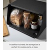 image:imageYAMAZAKI Home Tower Metal Bread Box With Removable Bamboo Wooden Cutting Board Lid Kitchen Storage Box  Steel  BambooBlack